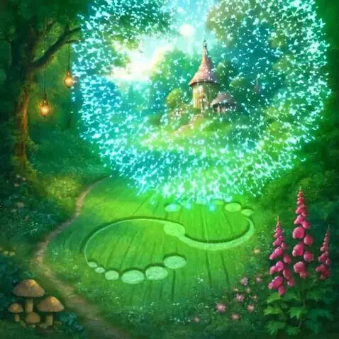 AI Video from prompt: sparkling lights are moving upward, pink flowers