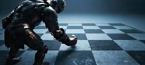 AI Video from prompt: Убирает фигуру пешки с доски