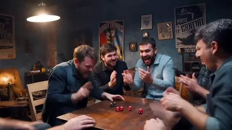 AI Video from prompt: Men playing dice game