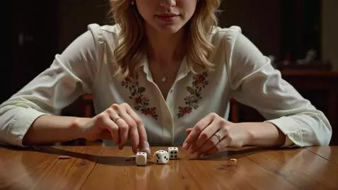 AI Video from prompt: Beautiful woman playing dice game