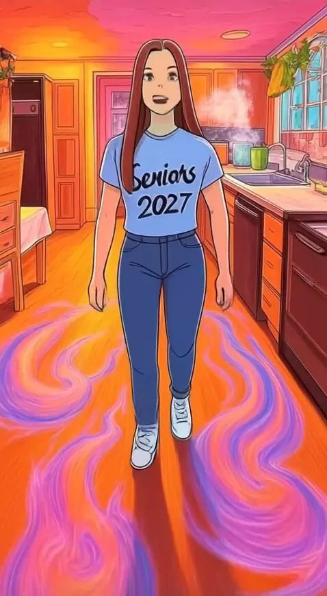 AI Video from prompt: This girl jumps on a rainbow