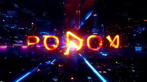 AI Video from prompt: A short cinematic AI animation of glowing neon t