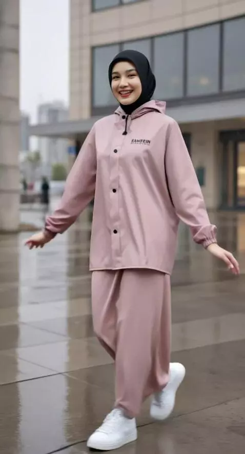 AI Video from prompt: Seorang wanita berjalan sambilntersenyum ke arah