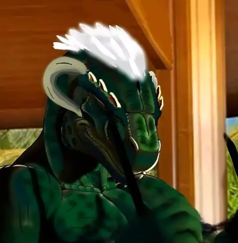 AI Video from prompt: Argonian lizard dude is enjoying the outdoors it