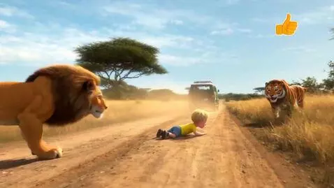 AI Video from prompt: A cinematic 4K video of a safari scene in the Af