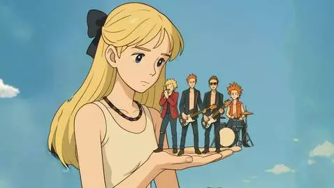 AI Video from prompt: Девушка прячет миниатюрных живых рок-музыкантов 