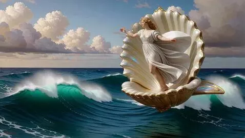 AI Video from prompt: The classic oil painting depicts the goddess Aph
