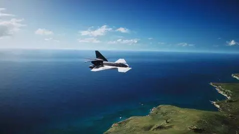 AI Video from prompt: A latest modern spacecraft flying over Atlantic 