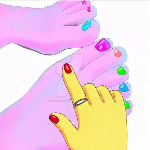 AI Video from prompt: yellow gloves with red nails and rings scratchin