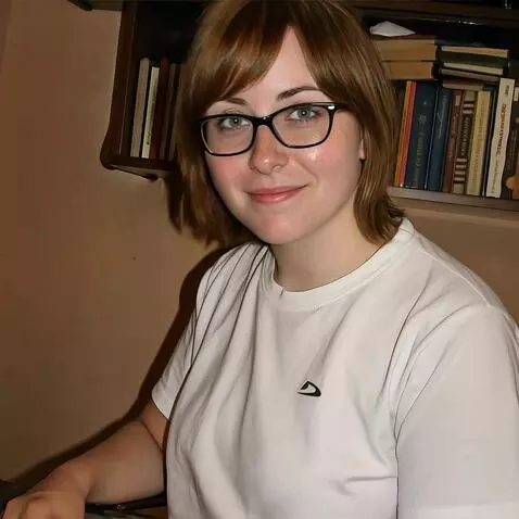 AI Video from prompt: A plump girl in shorts sits in a chair