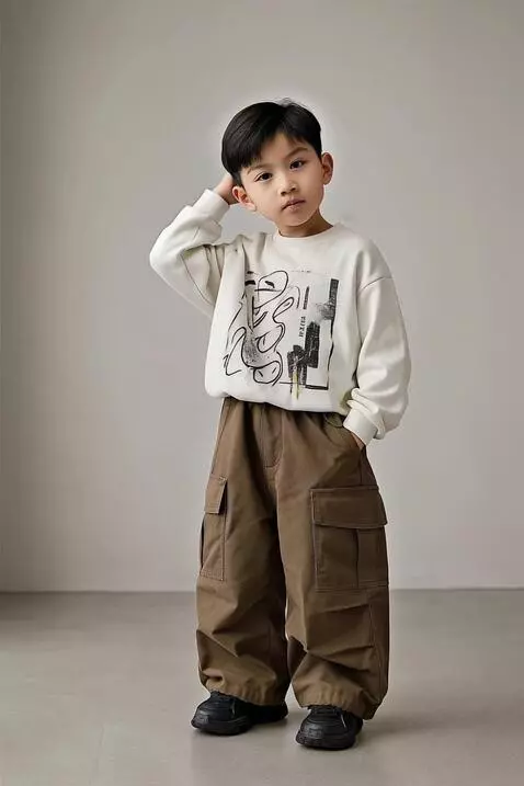 AI Video from prompt: Anak tersebut merapikan rambutnya dengan sekali 