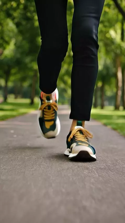 AI Video from prompt: feet running towards the camera, the camera foll