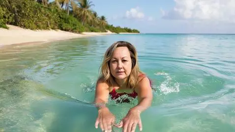 AI Video from prompt: женщина купается в море