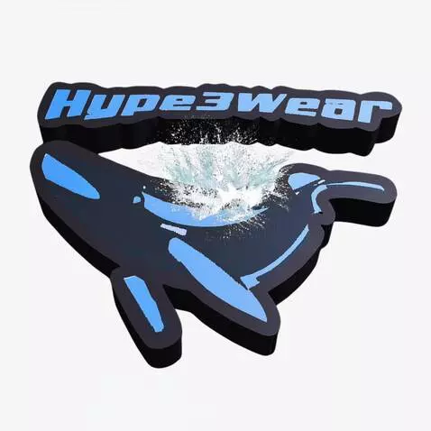 AI Video from prompt: Breaching blue whale into the logo