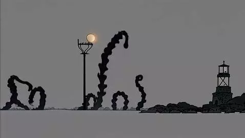 AI Video from prompt: A hand-drawn horror scene depicting tentacles of