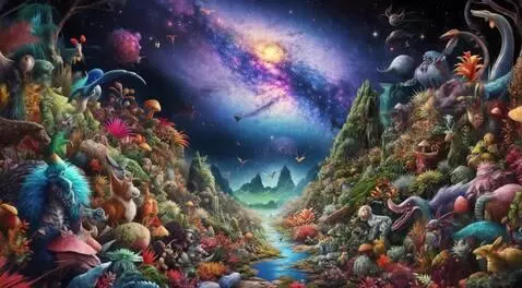 AI Video from prompt: Fantastic fantasy hyper detailed world of creatu