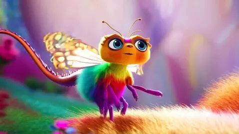 AI Video from prompt: Adorable and cute creature with bug eyes colorfu