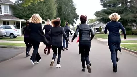 AI Video from prompt: чёрные бабушки бегут за своим внуком . экшен. 4к