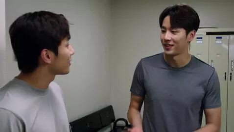 AI Video from prompt: two young men models chat about their jobs in th