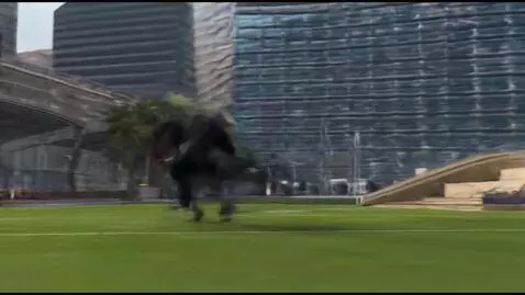 AI Video from prompt: A movie scene of a male running and jumping into