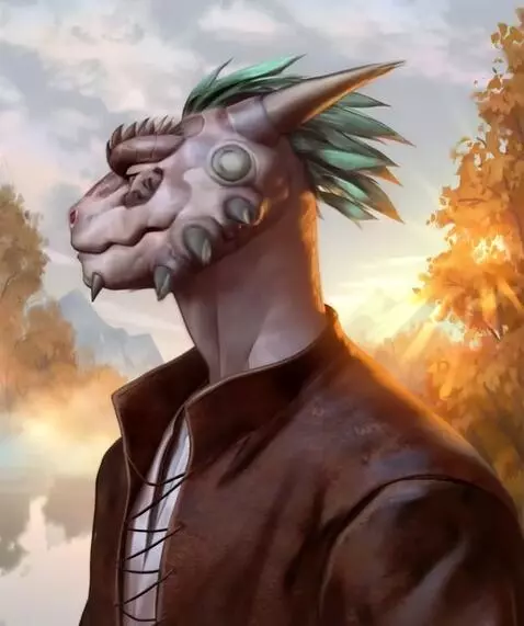 AI Video from prompt: Argonian lizard dude at the park looking around 