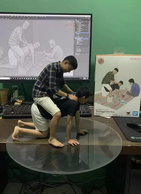 AI Video from prompt: Kamera zoom in orbit ke obyek. Obyek bergerak ja