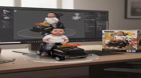 AI Video from prompt: Dua tangan dengan lembut memegang sebuah patung 