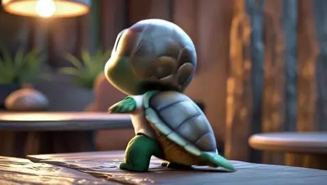 AI Video from prompt: The turtle turns around and runs away