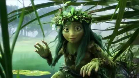 AI Video from prompt: The green-skinned swamp cypress roams the swamp.