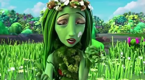 AI Video from prompt: The green-skinned swamp cypress roams the swamp.