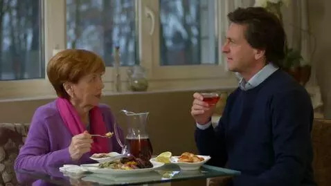 AI Video from prompt: In the video man going to grandma and say"who yo