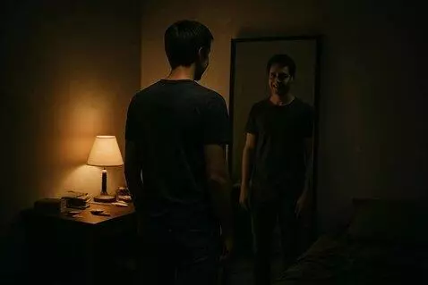 AI Video from prompt: Animate the reflection slowly distorting over 2 