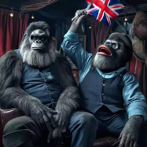 AI Video from prompt: friend waving the union jack in the wind and tal