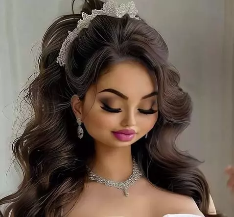 AI Video from prompt: woman poses gracefully and shakes her head with 