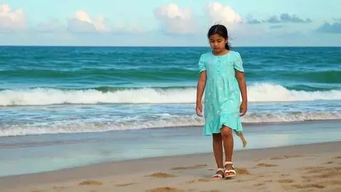 AI Video from prompt: girl walking on beach