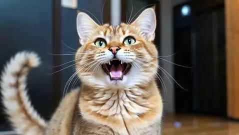 AI Video from prompt: cat laughting