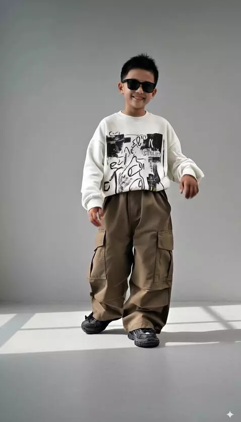 AI Video from prompt: Anak tersebut tersenyum kemudian berjalan selang