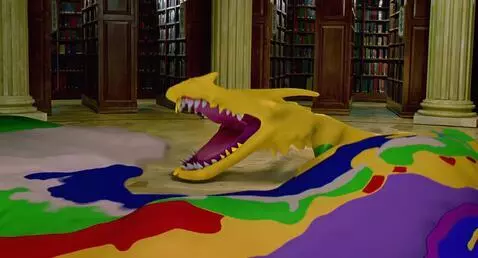 AI Video from prompt: A detailed scene of the  paint dragon closing it