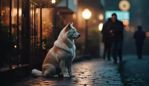 AI Video from prompt: Rain pounds Shibuya. Umbrellas clash, lanterns b