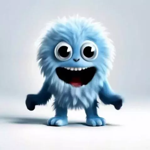 AI Video from prompt: Персонаж смотрит в камеру, широко улыбается, под