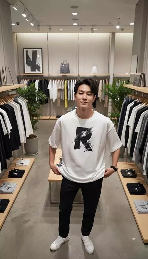 AI Video from prompt: pria tersebut mempromosikan baju yang di pakai d