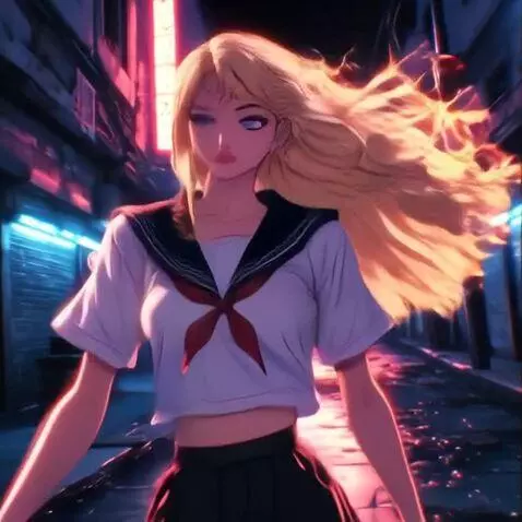 AI Video from prompt: flowing blonde hair, Cinematic wide shot, hyperr