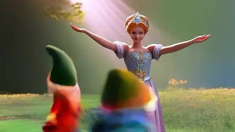 AI Video from prompt: Cenușareasa esti înconjurată de cei 7 pitici car