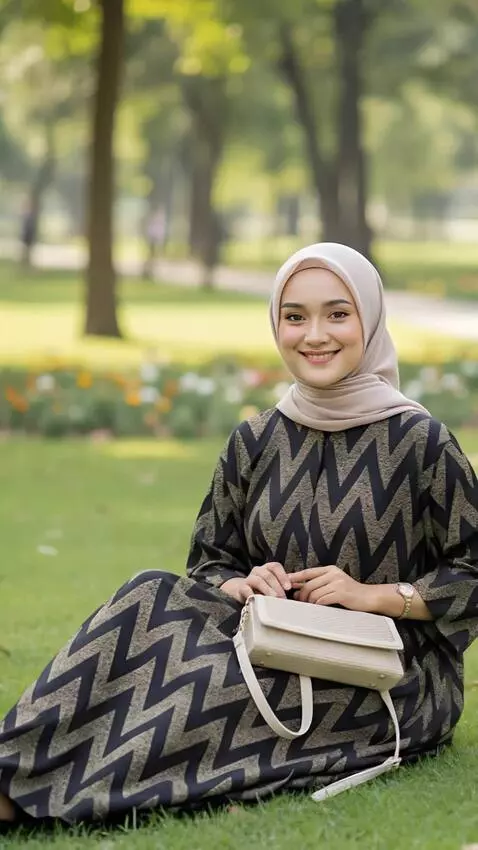 AI Video from prompt: kamera maju perlahan mendekati model. lalu model