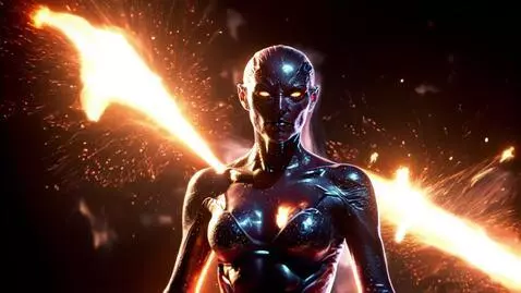 AI Video from prompt: A humanoid alien made of living plasma, elegant 