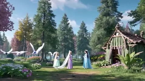 AI Video from prompt: Fairy girl  talking to a next fairy  in the fore