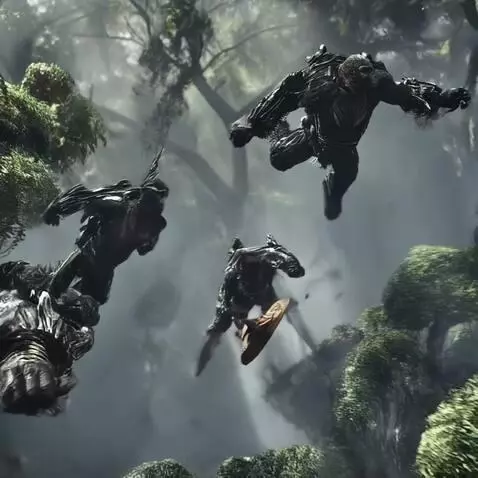 AI Video from prompt: space apes flying around trying to catch some co