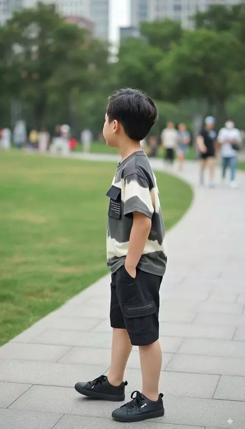 AI Video from prompt: Anak tersebut menghadap ke kanan dan ke kiri kem