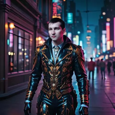 AI Video from prompt: 1:1, The camera rotates around this guy in full 