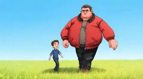 AI Video from prompt: one small man and one giant man